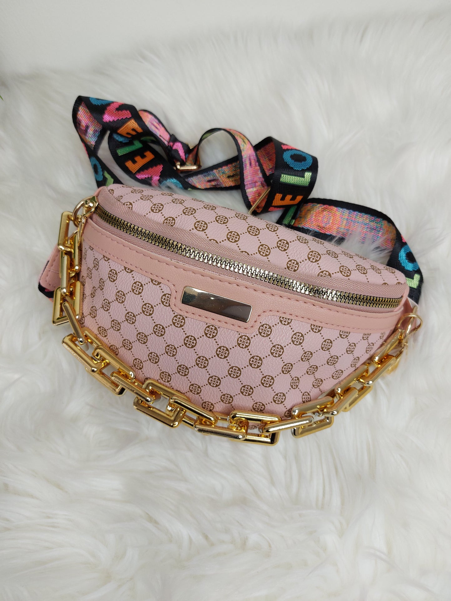 Small Crossbody Shoulder Bag for Women - Leopard Pink