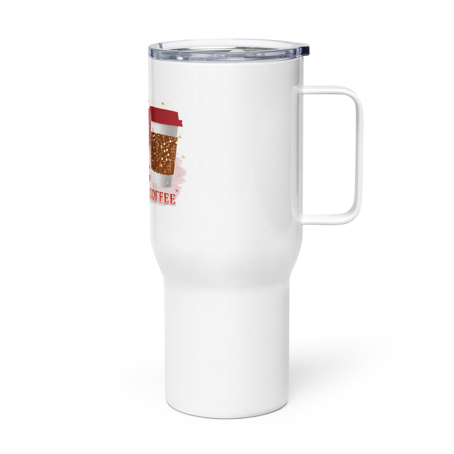 Stainless Steel Insulated Tumbler With Handle and Straws Lid - 25 oz