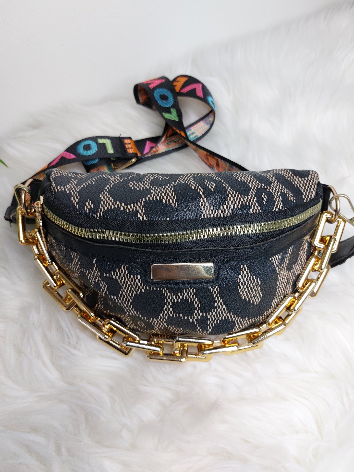 Small Crossbody Shoulder Bag for Women - Leopard Black