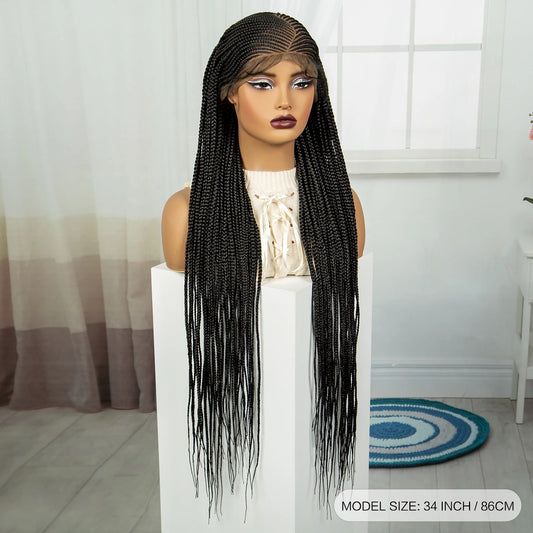 Braided Conrow Wig Lace Front Synthetic Wig With Baby Hair - 36 Inch