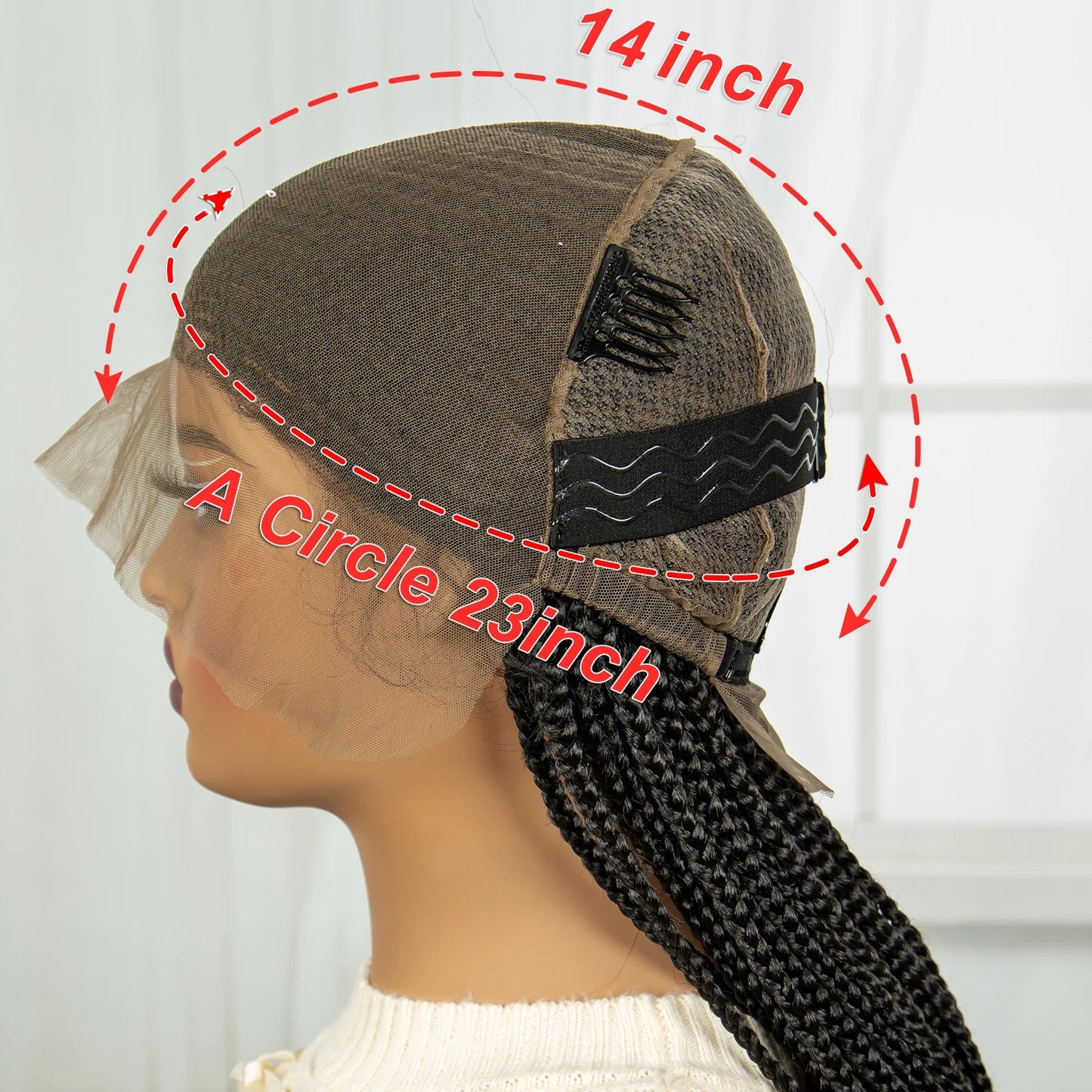 Braided Conrow Wig Lace Front Synthetic Wig With Baby Hair - 36 Inch