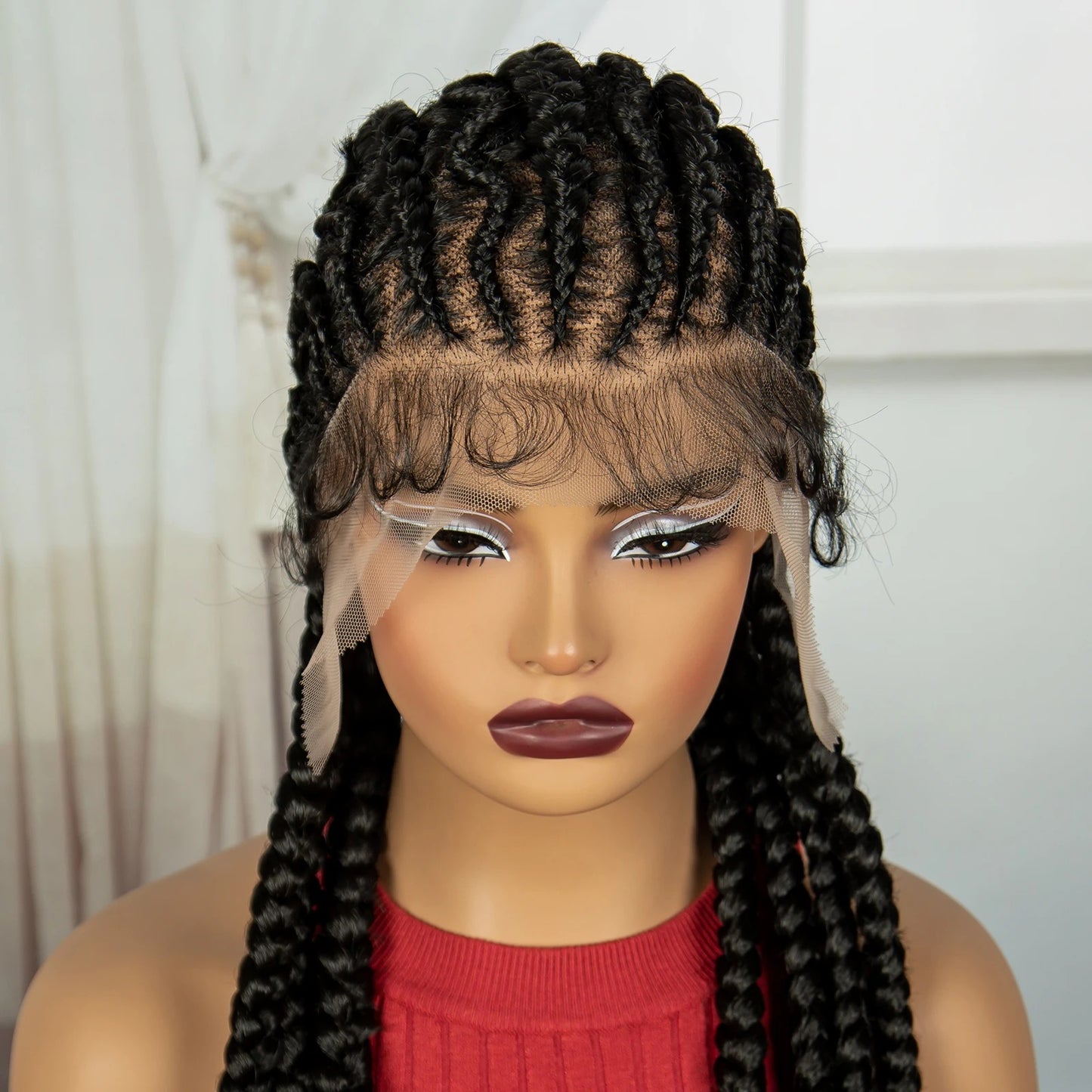 Braided Conrow Knotless Wig Lace Front Synthetic Wig With Baby Hair - 36 Inch