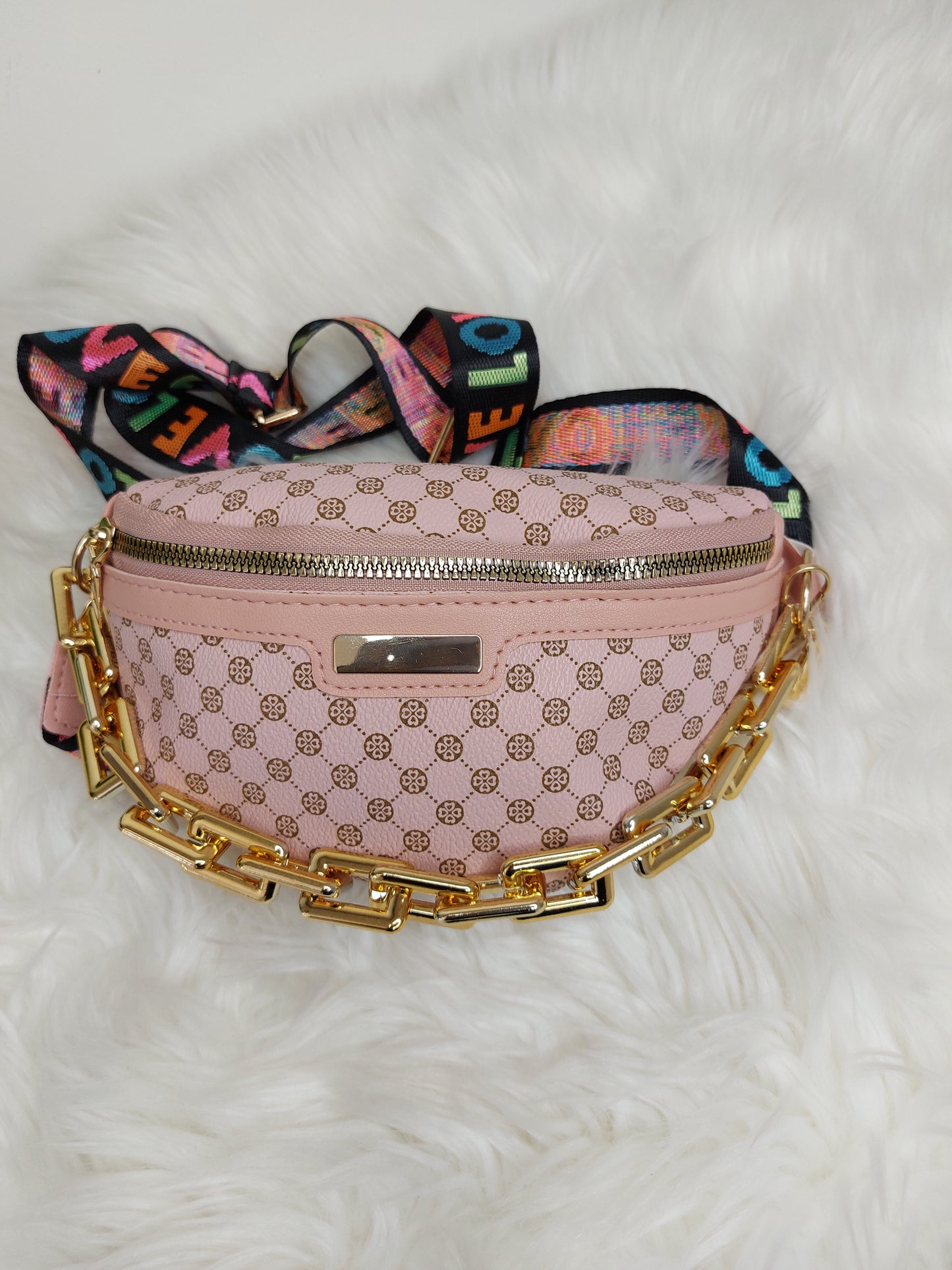 Small Crossbody Shoulder Bag for Women - Leopard Pink