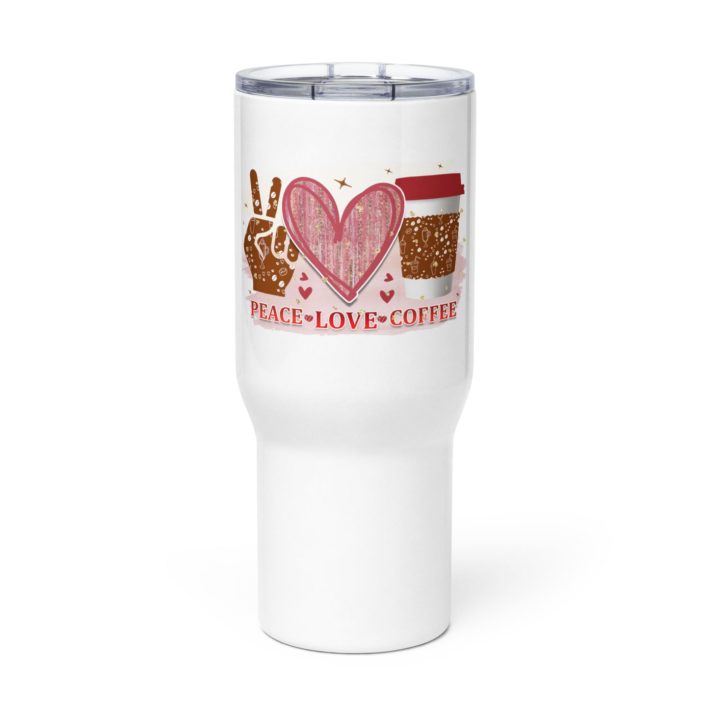 Stainless Steel Insulated Tumbler With Handle and Straws Lid - 25 oz