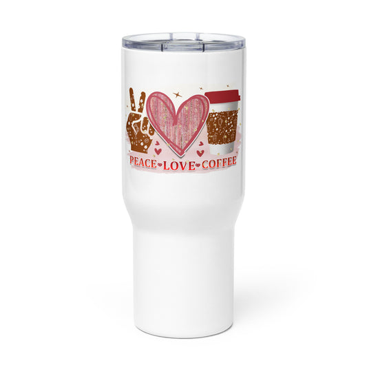 Stainless Steel Insulated Tumbler With Handle and Straws Lid - 25 oz