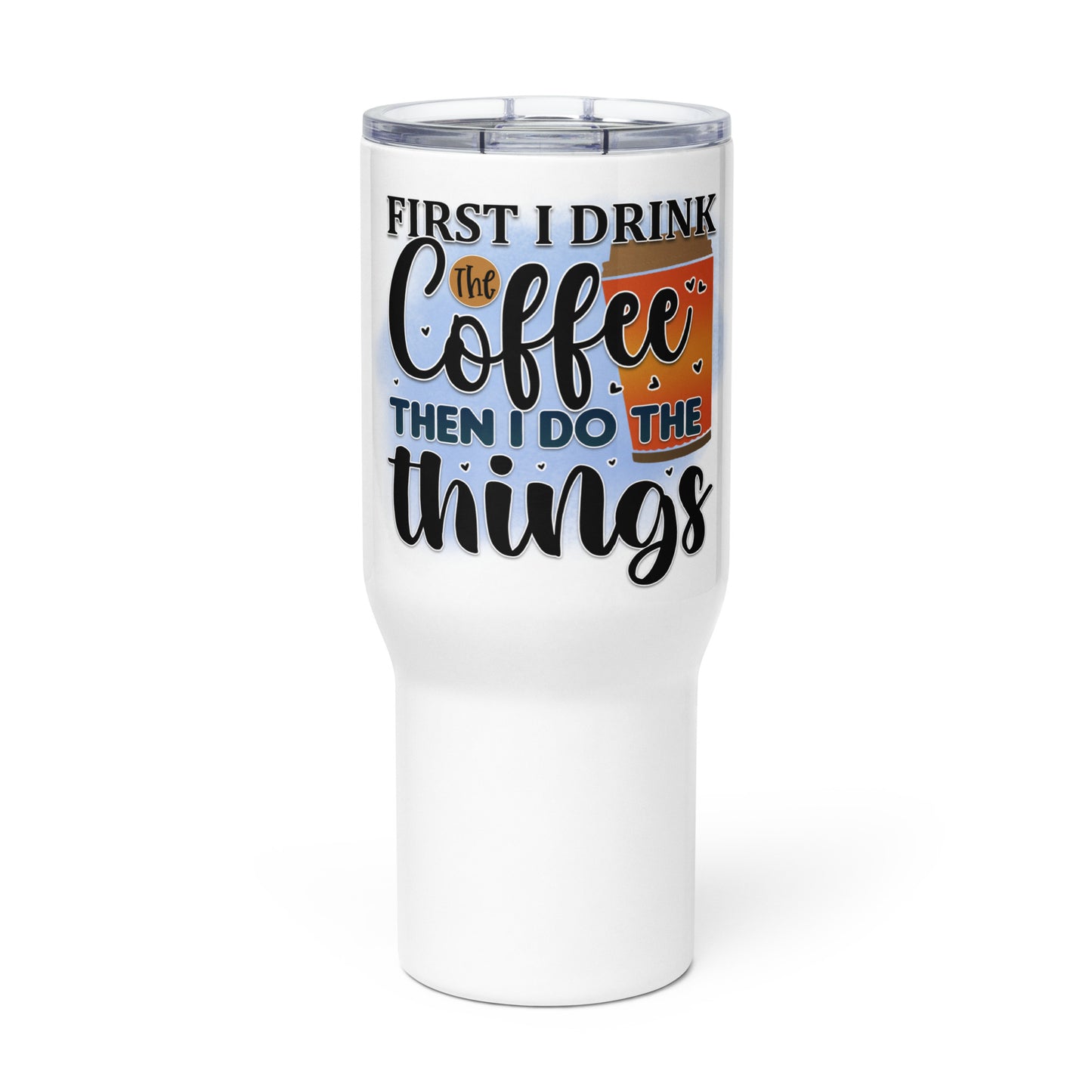 Stainless Steel Insulated Tumbler With Handle and Straws Lid - 25 oz