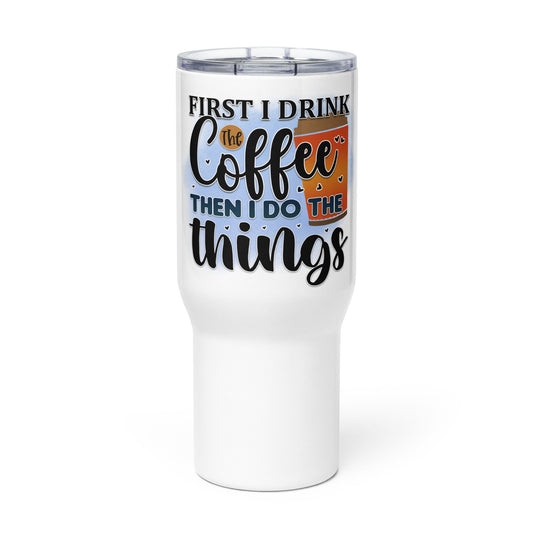 Stainless Steel Insulated Tumbler With Handle and Straws Lid - 25 oz