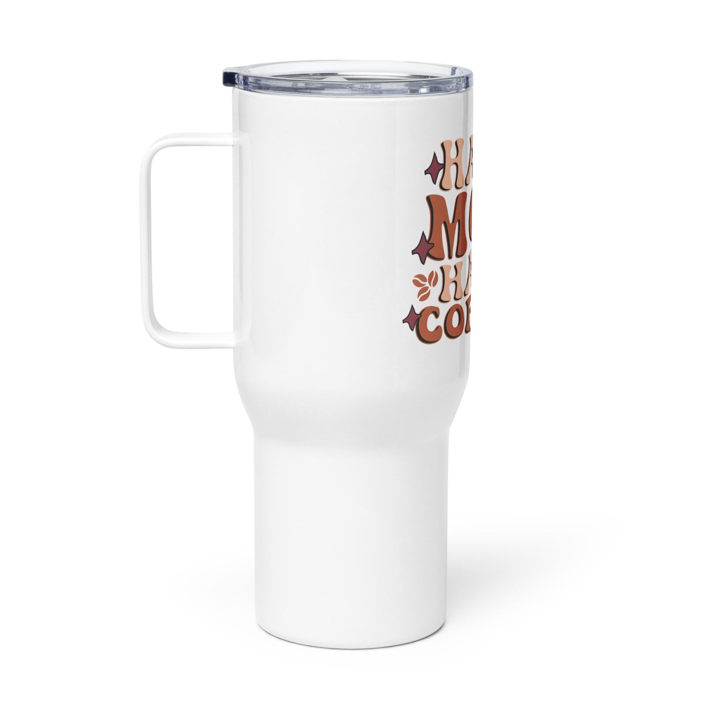 Stainless Steel Insulated Tumbler With Handle and Straws Lid - 25 oz