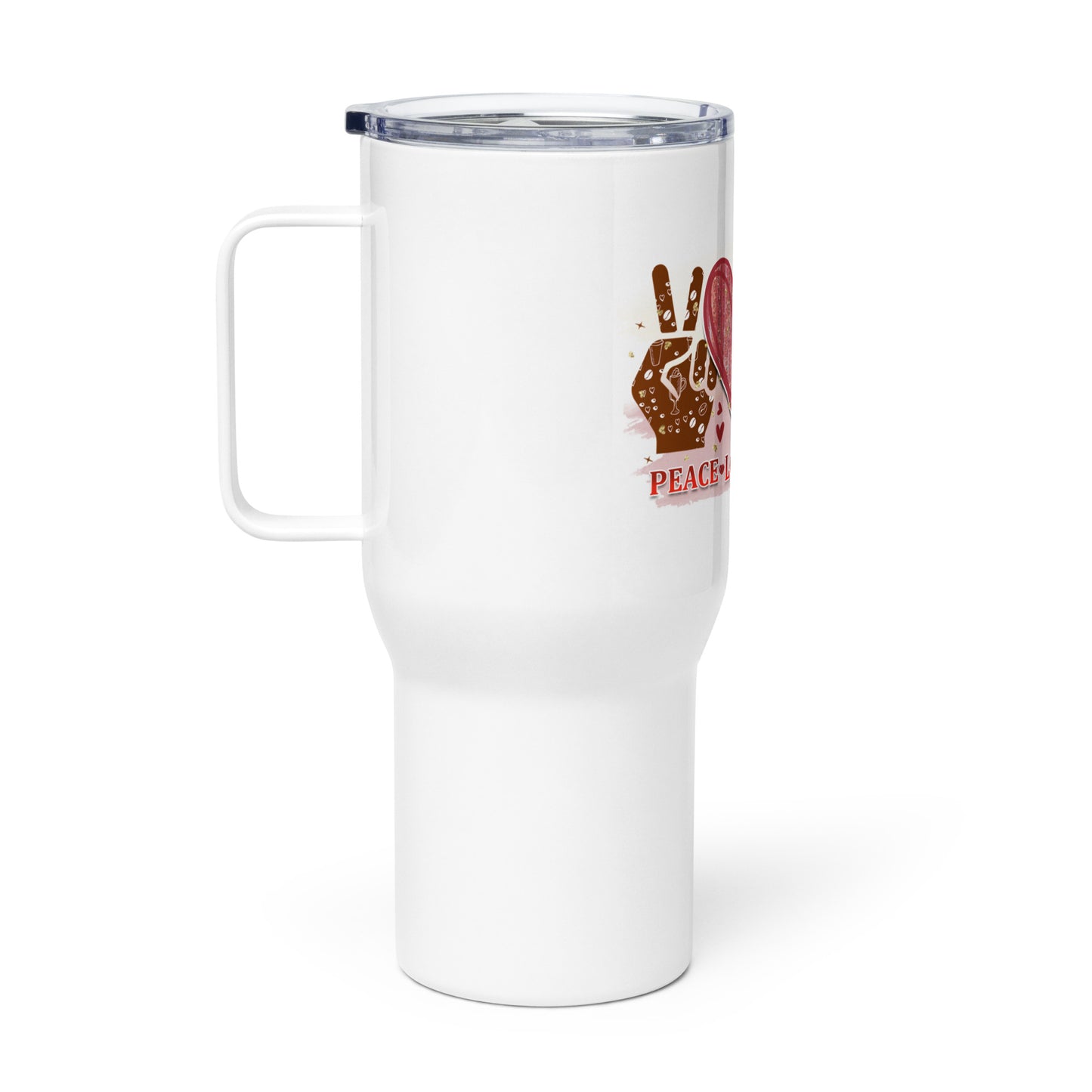 Stainless Steel Insulated Tumbler With Handle and Straws Lid - 25 oz