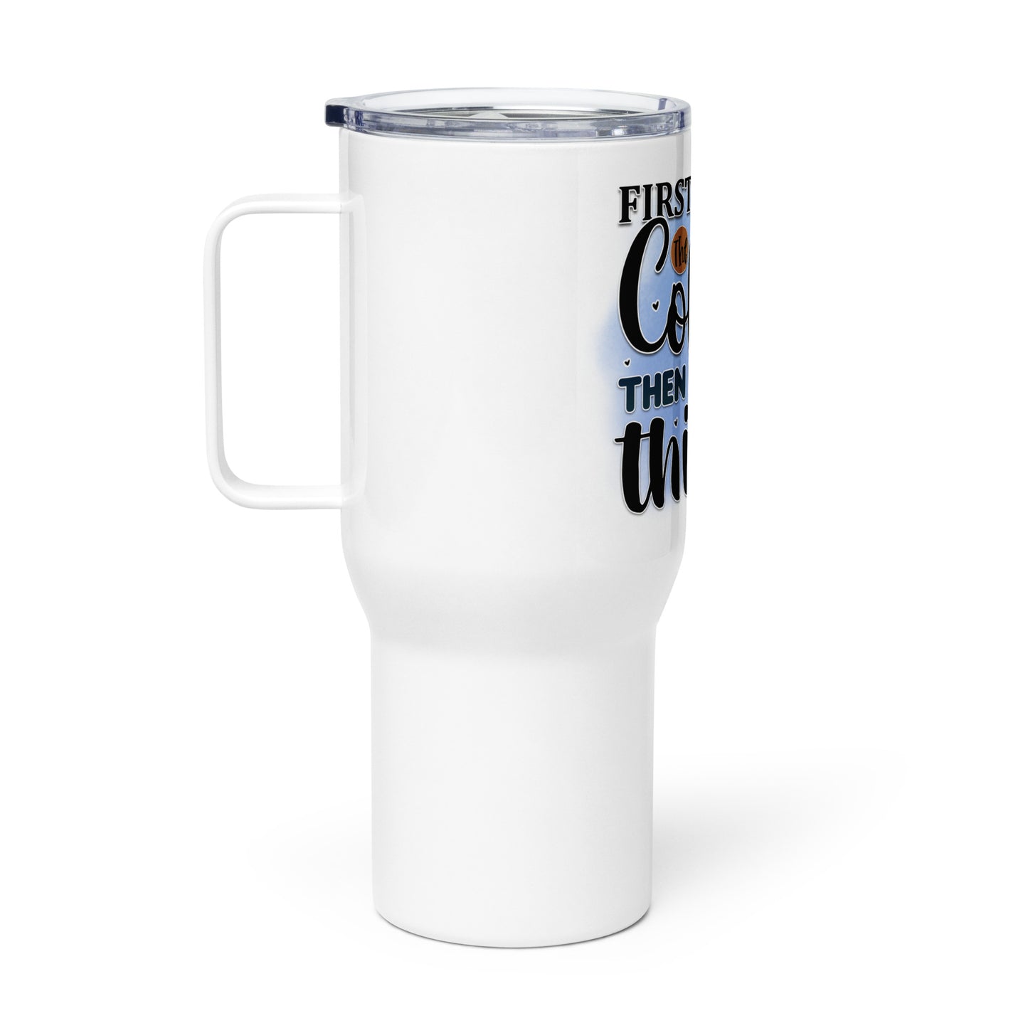 Stainless Steel Insulated Tumbler With Handle and Straws Lid - 25 oz